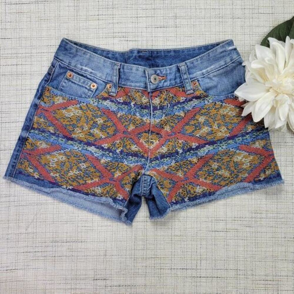 Ralph Lauren Girls Embroidered Aztec Shorts 12‎